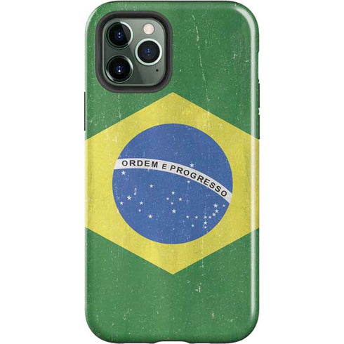 Brazil Flag Distressed iPhone 12 Pro Impact Case